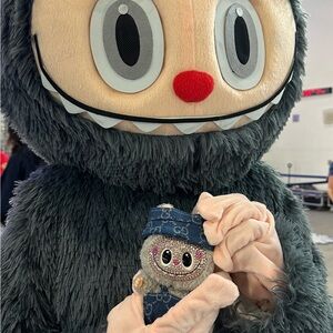 NEW Labubu-inspired Lafufu Swarovski Crystal purse charm keyring